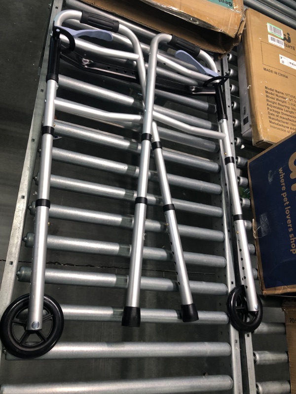 Photo 2 of Zler Narrow Folding Walker for Seniors with Trigger Release and 5 Inches Wheels, Lightweight Supports up to 300 lb