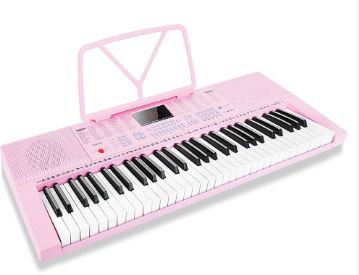 Photo 1 of Vangoa VGK610 Piano Keyboard, 61 Mini Keys Portable Music Keyboard for Beginners with , 3 Teaching Modes, 350 Tones, 350 Rhythms, 30 Demos, Pink 61 Mini Keys pink