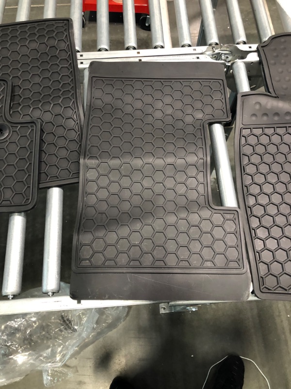 Photo 3 of Ucarsol Car Floor Mats Custom Fit for Nissan Rogue 2023 2022 2021 2020 2019 2018 2017 2016 2015 2014?No Rogue Sport or Select Models? Odorless Rubber All Weather Car Floor Liner-Black Black Floor mats:2014-2020