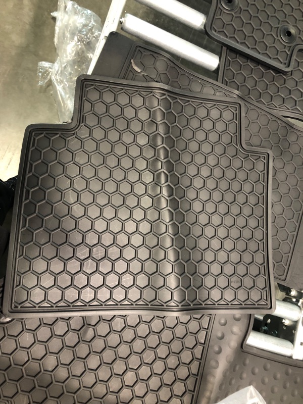 Photo 2 of Ucarsol Car Floor Mats Custom Fit for Nissan Rogue 2023 2022 2021 2020 2019 2018 2017 2016 2015 2014?No Rogue Sport or Select Models? Odorless Rubber All Weather Car Floor Liner-Black Black Floor mats:2014-2020