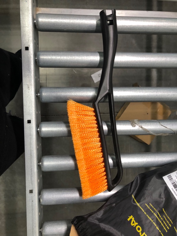Photo 5 of AstroAI 27 Inch Snow Brush and Detachable Ice Scraper with Ergonomic Foam Grip for Cars, Trucks, SUVs (Heavy Duty ABS, PVC Brush) Small orange