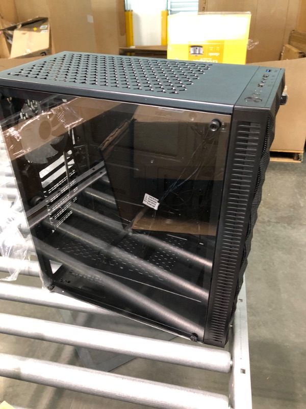 Photo 2 of MOROVOL ATX PC Gaming Case with 4pcs RGB Fans Airflow Mid-Tower with Diamond-Shaped Mesh Front & Tempered Glass Side Panel Computer Chassis (621-N4)
