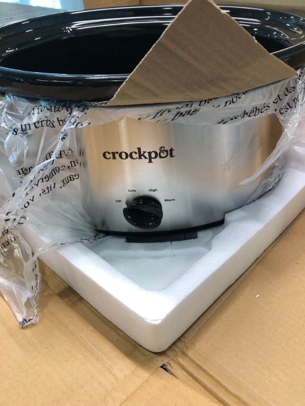 Photo 2 of Crock-pot Oval Manual Slow Cooker, 8 quart, Stainless Steel (SCV800-S) Stainless Steel 8 QT Cooker