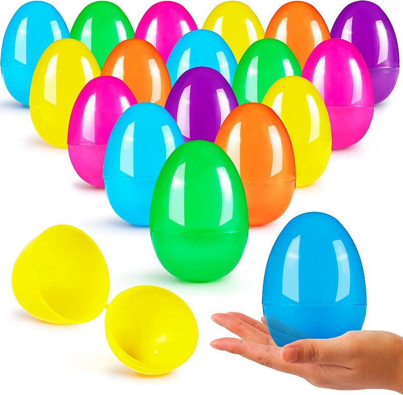 Photo 1 of JOYIN 288 PCS 3.15" Plastic Easter Eggs, Empty Easter Eggs Fillable, Colorful Bright Plastic Eggs