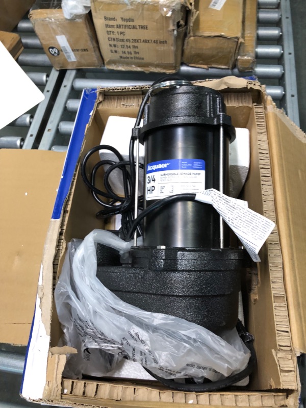Photo 4 of Acquaer 1/2HP Submersible Sewage/Effluent Pump, 6000 GPH, Cast Iron, Automatic Tethered Float Switch, 115V Sump Pump for Septic Tank, Residential Sewage, Basement, 2'' NPT Discharge 1/2 HP