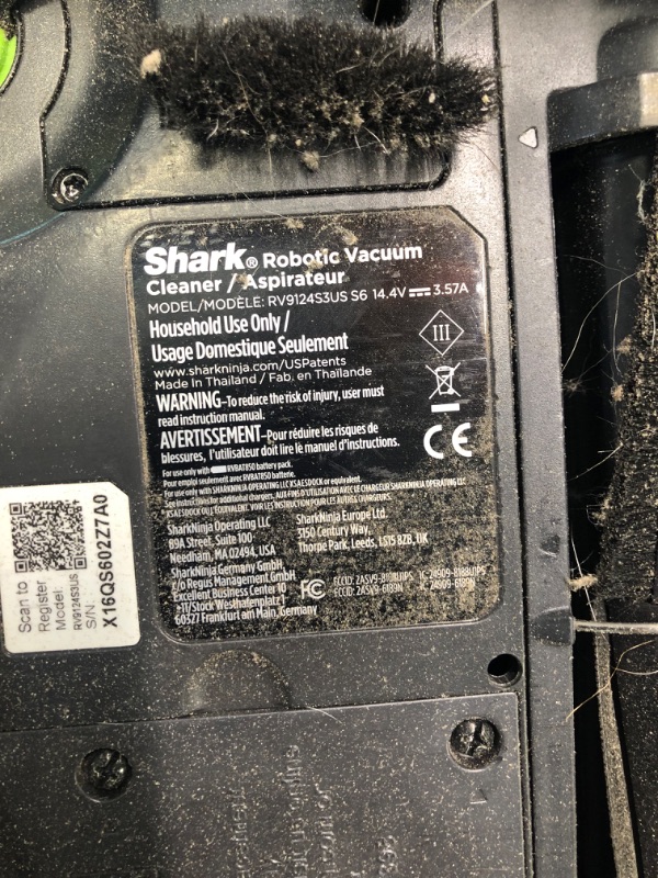 Photo 1 of Shark RV912S EZ Robot Vacuum with Self-Empty Base, Bagless, Row-by-Row Cleaning, Perfect for Pet Hair, Compatible with Alexa, Wi-Fi, Dark Gray
