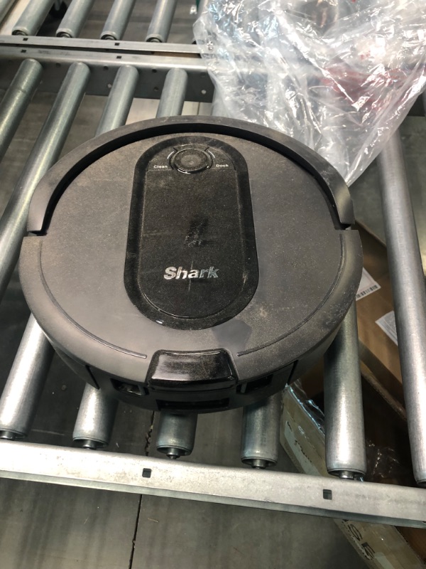 Photo 1 of Shark RV912S EZ Robot Vacuum with Self-Empty Base, Bagless, Row-by-Row Cleaning, Perfect for Pet Hair, Compatible with Alexa, Wi-Fi, Dark Gray
