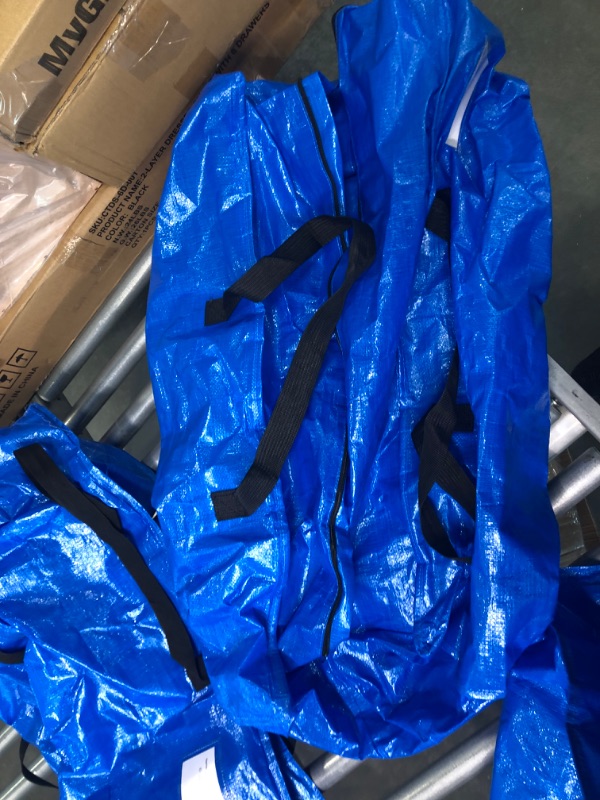 Photo 1 of Heavy Duty Extra Large Storage Bags, Blue Moving Bags Totes with Zippers for Clothing Blanket Storage 5 PC