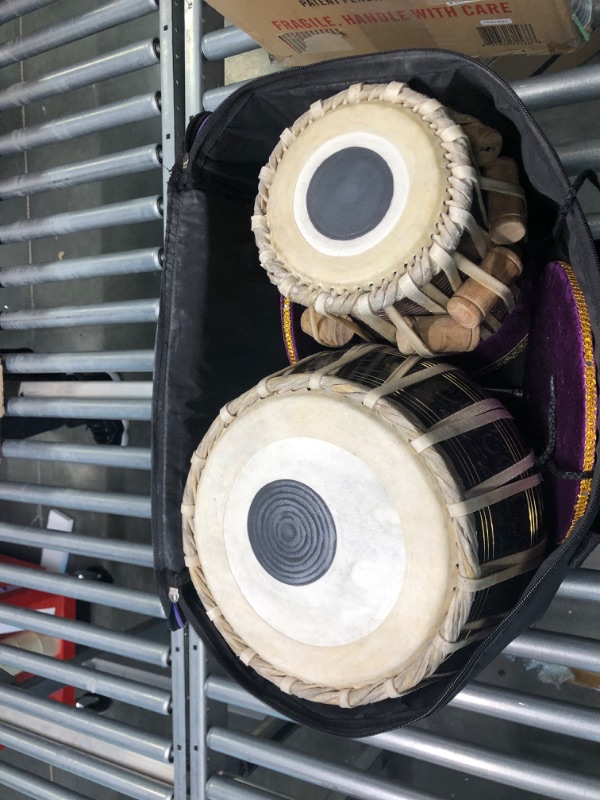 Photo 1 of MAHARAJA Tabla Drum Set - Buy 3KG Black Brass Bayan, Finest Dayan, Hammer, Cushions & Cover (PDI-EA)