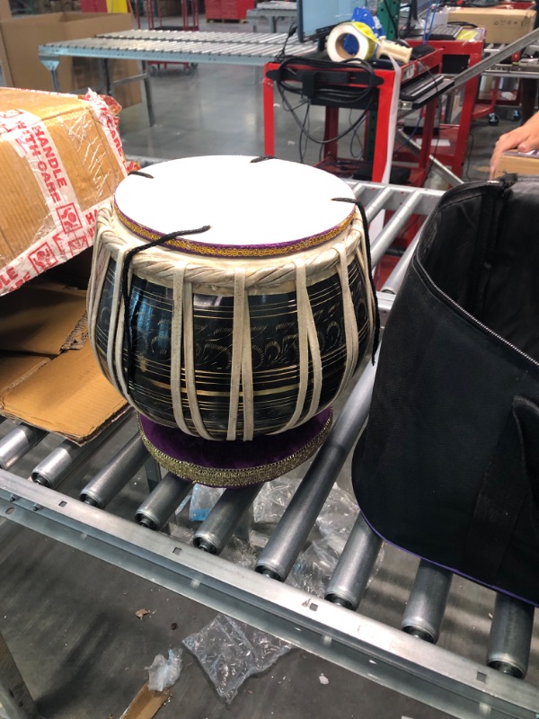 Photo 7 of MAHARAJA Tabla Drum Set - Buy 3KG Black Brass Bayan, Finest Dayan, Hammer, Cushions & Cover (PDI-EA)