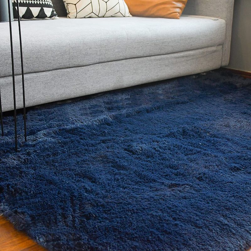 Photo 1 of 6X9 Navy Blue Area Rugs for Living Room Super Soft Floor Fluffy Carpet