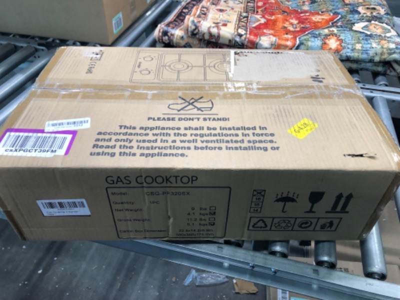 Photo 1 of Gas Cooktop 2 Burner, Cooksir Built in Gas Stovetop 12 Inches, NG/LPG Convertible Stainless Steel Gas Hob with Flame Out Protection, for Apartments, Indoor Use, 110v 2 burner stainless