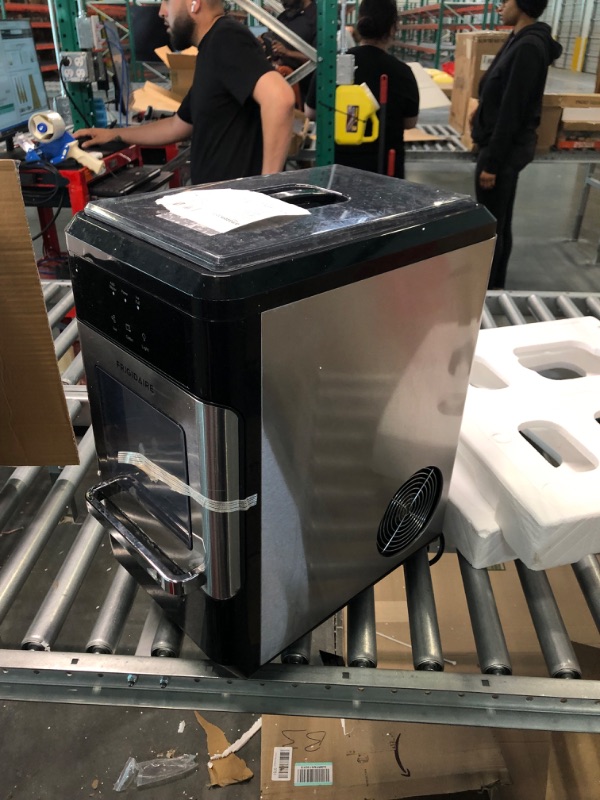 Photo 1 of Frigidaire EFIC237 Countertop Crunchy Chewable Nugget Ice Maker, 44lbs per day, Auto Self Cleaning, Black Stainless