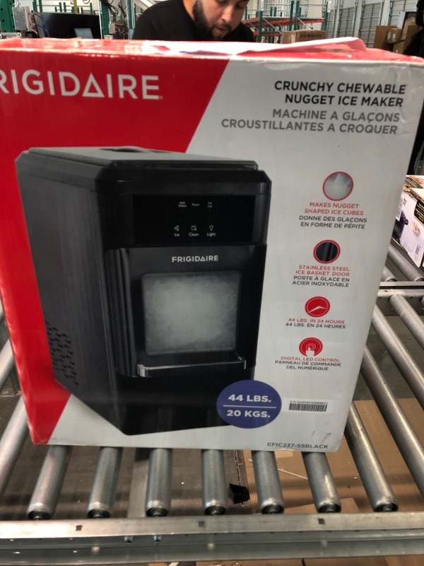 Photo 2 of Frigidaire EFIC237 Countertop Crunchy Chewable Nugget Ice Maker, 44lbs per day, Auto Self Cleaning, Black Stainless