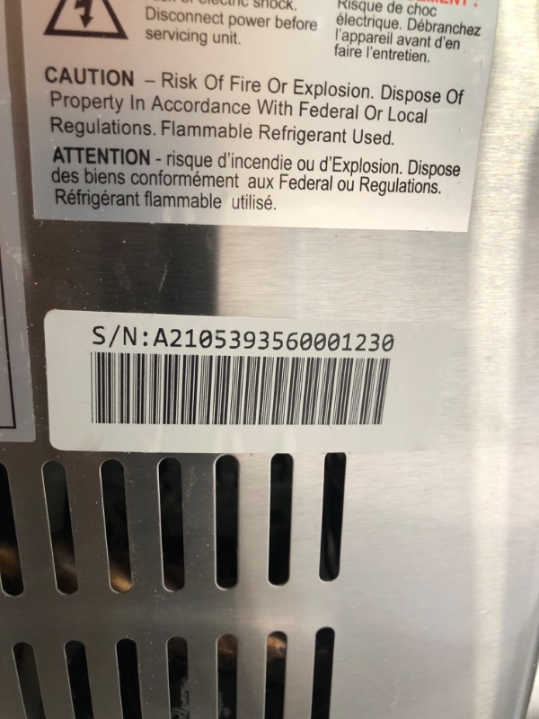 Photo 3 of Frigidaire EFIC237 Countertop Crunchy Chewable Nugget Ice Maker, 44lbs per day, Auto Self Cleaning, Black Stainless