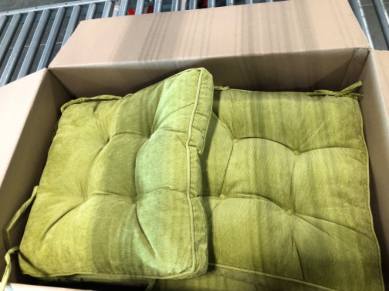 Photo 3 of  Fiber Filled Premium Chair Pads - Chair Pads with Tiebacks GREEN