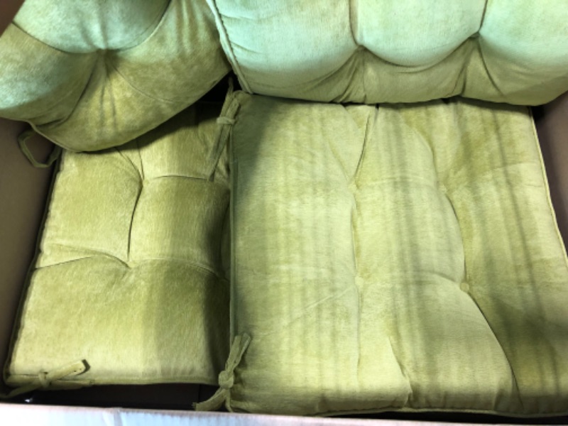 Photo 4 of  Fiber Filled Premium Chair Pads - Chair Pads with Tiebacks GREEN