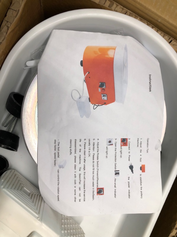 Photo 1 of 25CM 350W Electric Pottery Wheel Machine Ceramic Clay Work Forming Machine with Lever and Foot Pedal