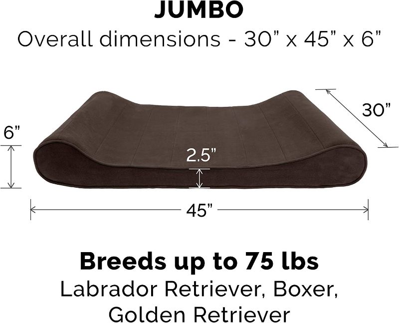 Photo 1 of Furhaven XL Orthopedic Dog Bed Microvelvet  Removable Washable Cover - Espresso, Jumbo (X-Large)
(JUST THE COVER NO CUSHION)