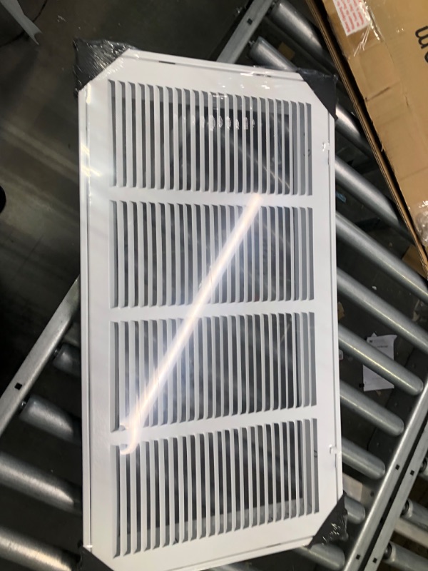 Photo 2 of 24"W x 12"H [Duct Opening Measurements] Steel Return Air Filter Grille (AGC Series) Removable Door, for 1-inch Filters, Vent Cover Grill, White, Outer Dimensions: 26 5/8"W X 14 5/8"H for 24x12 Opening Duct Opening Size: 24"x12"