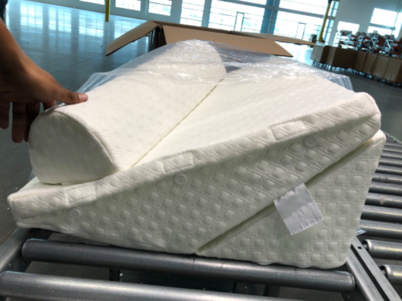 Photo 1 of Flexicomfort Memory Foam Wedge Pillow for Sleeping with Adjustable Head Support Cushion - Post Surgery Pillow - Folding Incline Cushion System for Legs - Washable Cover
