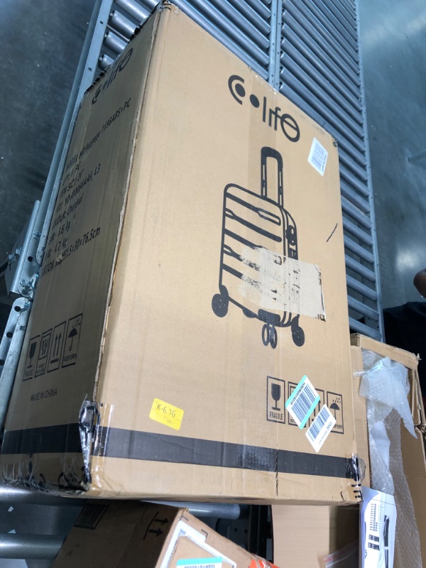 Photo 1 of Coolife Luggage Expandable(only 28") Suitcase PC+ABS Spinner Built-In TSA lock 20in 24in 28in Carry on (Charcoal, L(28in).) Charcoal. L(28in).
