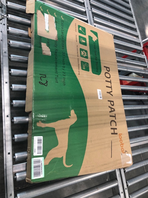 Photo 1 of LOOBANI Large Dog Grass Porch Potty Tray, Replacement Artificial Grass Puppy Training Pads, Washable Pee Pads, Portable Dog Potty for Indoor/Outdoor Use Pet Tray System 35" x 23"