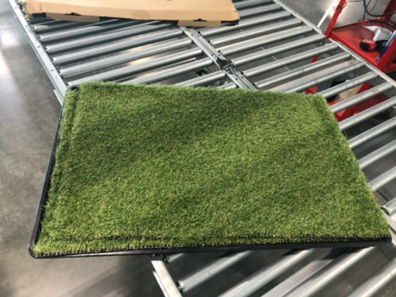 Photo 1 of LOOBANI Large Dog Grass Porch Potty Tray, Replacement Artificial Grass Puppy Training Pads, Washable Pee Pads, Portable Dog Potty for Indoor/Outdoor Use Pet Tray System 35" x 23"