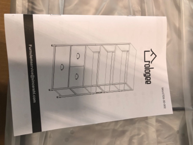 Photo 3 of 4-Tier Storage Shelf Unit with 3 Drawers (Stock photo for reference only) ***Item does not include both shelves only 4-tier***