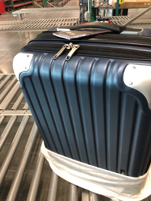 Photo 1 of LEVEL8 Grace EXT Carry On Luggage, 20” Expandable Hardside Suitcase, ABS+PC Harshell Spinner Luggage with TSA Lock, Spinner Wheels - Blue, 20-Inch Carry-On Blue 20 Inch - EXT