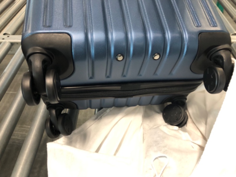 Photo 1 of LEVEL8 Grace EXT Carry On Luggage, 20” Expandable Hardside Suitcase, ABS+PC Harshell Spinner Luggage with TSA Lock, Spinner Wheels - Blue, 20-Inch Carry-On Blue 20 Inch - EXT