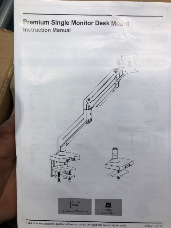 Photo 3 of MOUNTUP Ultrawide Monitor Arm, Gas Spring Monitor Desk Mount for 13 to 49’’ Computer Screen, Fully Adjustable Single Monitor Mount Stand with Clamp and Grommet Base, Desk Arm Holds 2.2 to 37.5 lbs