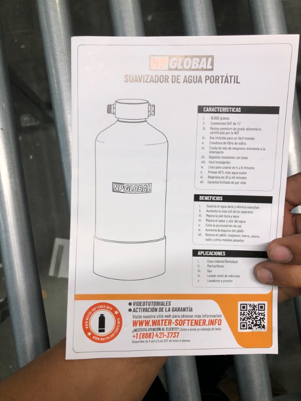 Photo 2 of NPGLOBAL RV Water Softener Portable - 16,000 Grain, 3/4" GHT Fittings, Convenient Water Softener for RVs, Trailers, Boats, Mobile Car Washing, Pressure Washing RV Water Softener Portable Orange