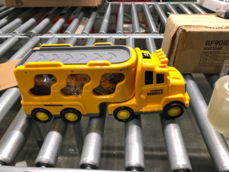 Photo 1 of TEMI Construction Toddler Truck Toys for 3 4 5 6 Year Old Boys - 5-in-1 Friction Power Vehicle Car Toy for Toddlers 1-3, Carrier Truck Toys for Kids 3-5, Christmas Girls Age 3-9 5 TRUCKS
