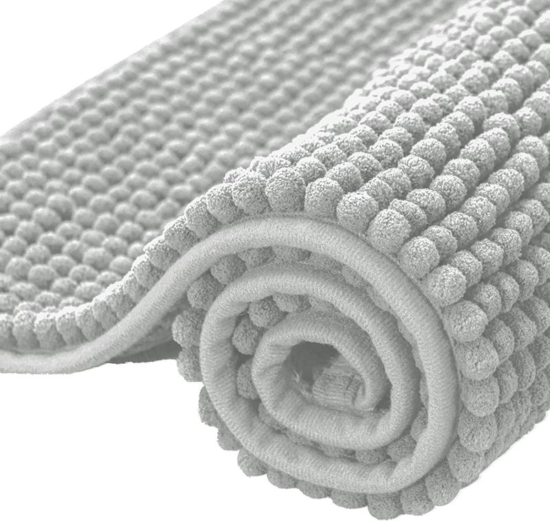 Photo 1 of Chenille Bath Rug Soft Short Plush Bath Mat Soft Shower Mat Water Absorbent Shower Mat Quick Dry Machine Washable