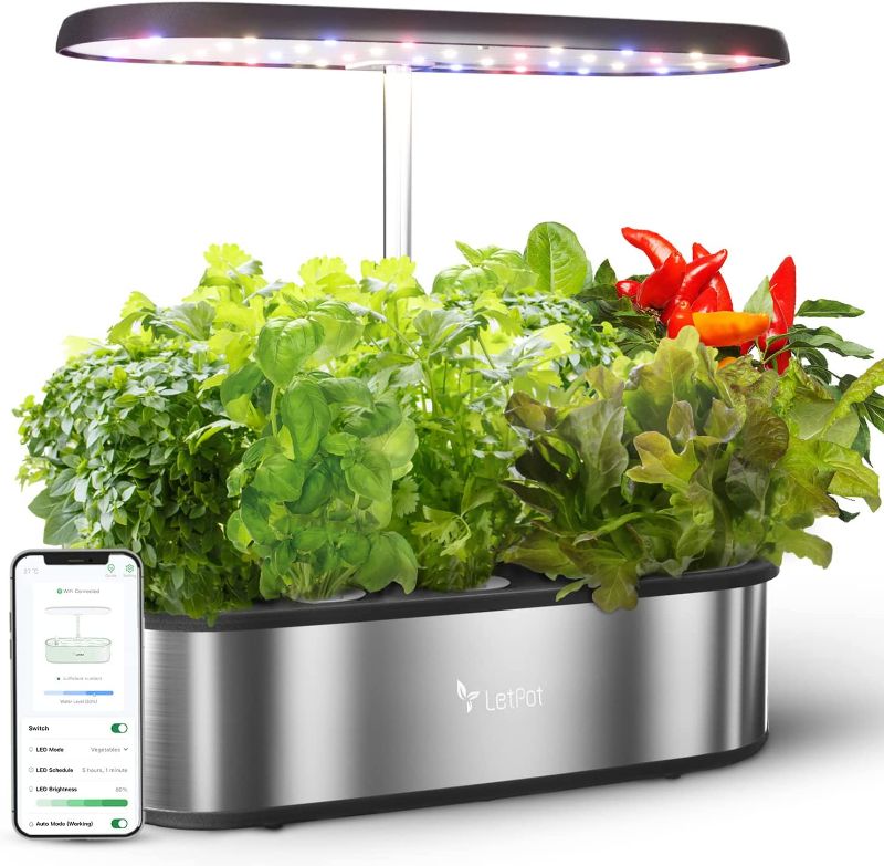 Photo 1 of LetPot LPH-SE Hydroponics Growing System, 12 Pods Smart Herb Garden Kit Indoor, Indoor Garden, APP & WiFi Controlled, with 24W Growing LED, 5.5L Water Tank, Pump System, Automatic Timer
