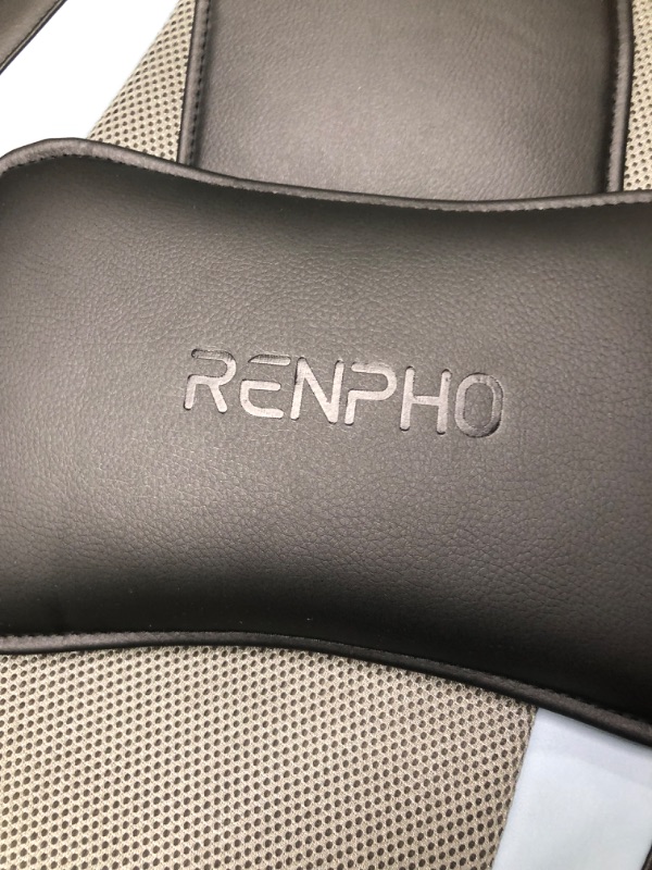 Photo 3 of RENPHO Back Massager, S-Shaped Shiatsu Massage Seat Cushion with Vibration, Heat, Deep Kneading Rolling, Massage Chair Pad for Shoulder, Waist, Hips, Muscle Pain Relief, Home/Office Blue