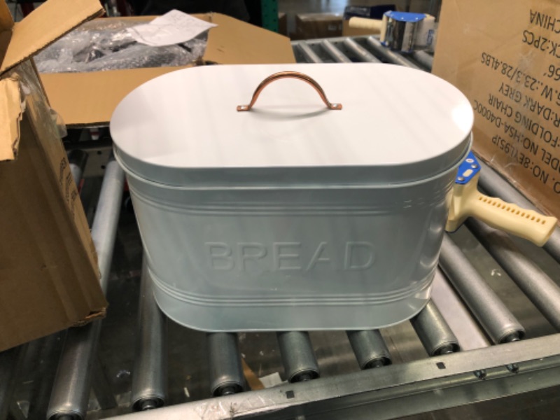 Photo 1 of Amici Home Rustic Kitchen Metal Bread Storage Bin, 288 oz, White