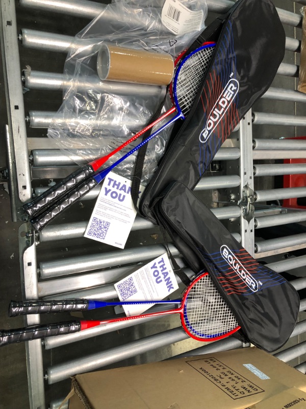 Photo 2 of Boulder Sports Badminton Rackets - Lightweight Badminton Racket Set with 3 Shuttlecocks and Racquet Case - Badminton Set for Backyard or Outdoor Games 4 Player