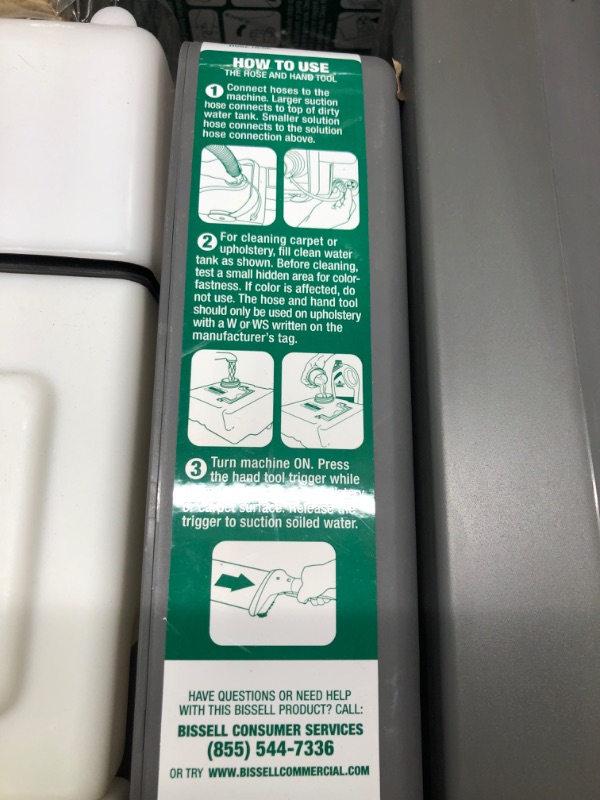 Photo 3 of Bissell BigGreen Commercial BG10 Deep Cleaning 2 Motor Extractor Machine & BISSELL Professional Pet Urine Eliminator + Oxy Carpet Cleaning Formula, 48 oz, 1990, 48 Ounce Machine + Cleaning Formula