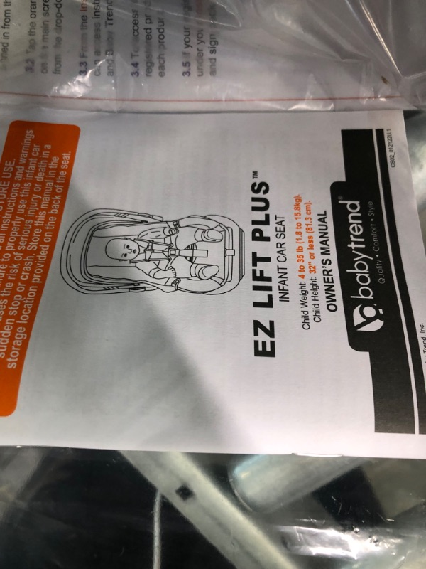 Photo 1 of Baby Trend EZ-Lift™ 35 Plus Infant Car Seat Base