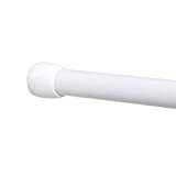 Photo 1 of 5 PC Zenna Home Neverrust Aluminum Tension Shower Rod, 48" - 76", White
