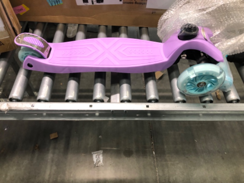 Photo 1 of Kick Scooter Kids Scooter 3 Wheel Scooter, 4 Height Adjustable Pu Wheels Extra Wide Deck Best Gifts for Kids, Boys Girls Purple
