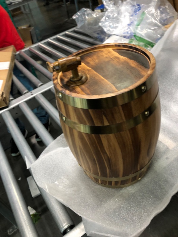 Photo 2 of 5L Oak Aging Barrels Whiskey Barrel Dispenser Wine Bucket No Leak for Storage Wine & Spirits & Whisky (with baked oak chips)