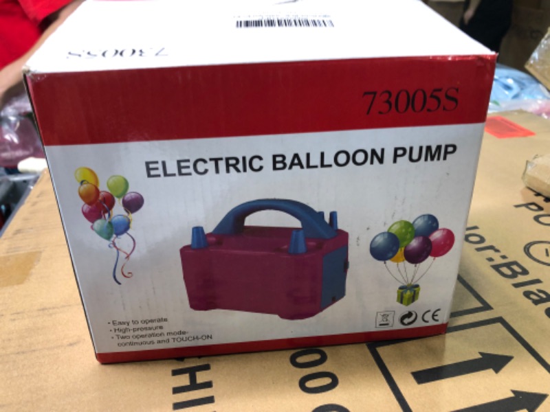 Photo 6 of DEMELA Electric Air Balloon Pump Portable Air Blower Pump for Balloons 110V 600W Dual Nozzle Electric Inflator for Party Decoration Sports Rose Red