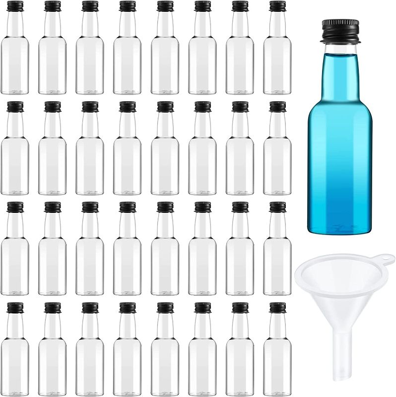 Photo 1 of 
104 Pcs Mini Liquor Bottles Plastic Empty Spirit Bottle with Black Screw Cap 