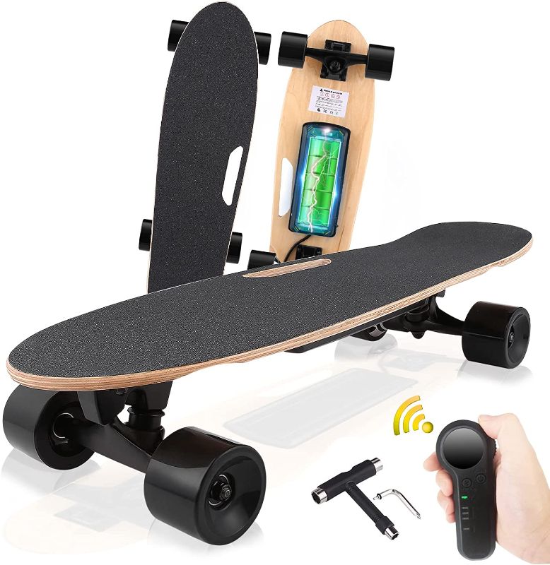 Photo 1 of Electric Skateboards with Remote, 350W Motor Electric Longboard for Adults Teens, 12.4 MPH Top Speed, 8 Miles Max Range, 220Lbs Max Load