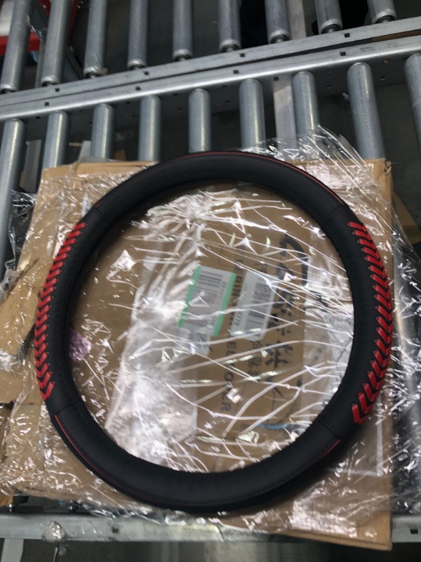Photo 2 of VESUL Red Steering Wheel Glove Leather Cover Compatible with Mazda 3 Axela Mazda 6 CX-3 CX3 CX-5 CX5 Cx-7 CX7 CX-9 CX9 2013 2014 2015 2016 2017 2018 2019 2020 2021