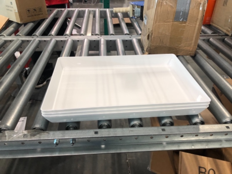 Photo 5 of Avant 15" x 10" Plastic Serving Tray Set of 3 White