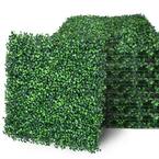 Photo 1 of 24-Piece 20x20x1.6 in. Artificial Boxwood Hedge Panels Faux Grass Wall Backdrop UV-Protected Indoor/Outdoor Event Decor
